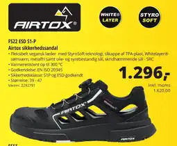 10-4 Byggecenter FS22 ESD S1-P Airtox sikkerhedssandal tilbud
