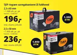 10-4 Byggecenter TJEP ringsøm varmgalvaniseret ZE fuldhoved tilbud