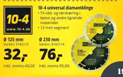 10-4 Byggecenter 10-4 universal diamantklinge tilbud