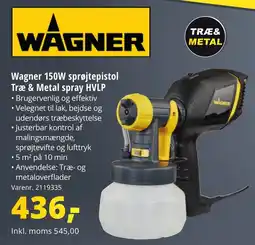10-4 Byggecenter Wagner 150W sprøjtepistol Træ & Metal spray HVLP tilbud