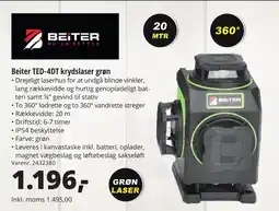 10-4 Byggecenter Beiter TED-4DT krydslaser grøn tilbud