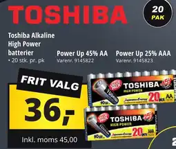 10-4 Byggecenter Toshiba Alkaline High Power batterier tilbud