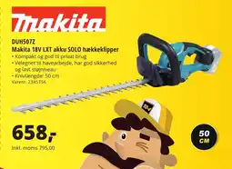 10-4 Byggecenter DUH507Z Makita 18V LXT akku SOLO hækkeklipper tilbud