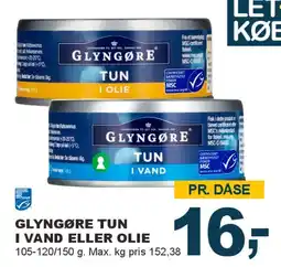 Let-Køb Glyngøre tun i vand eller olie tilbud