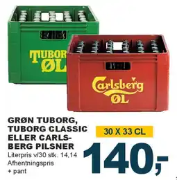Let-Køb GRØN TUBORG, TUBORG CLASSIC ELLER CARLSBERG PILSNER tilbud
