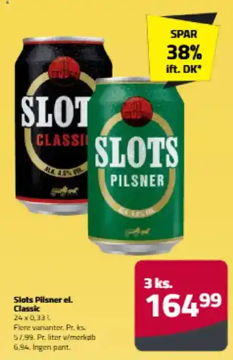 Fleggaard Slots Pilsner el. Classic tilbud