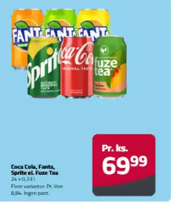 Fleggaard Coca cola, fanta, sprite el. fuze tea tilbud