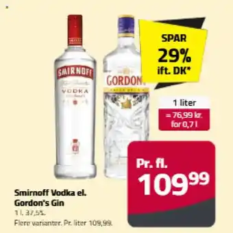 Fleggaard Smirnoff Vodka el. Gordon's Gin tilbud