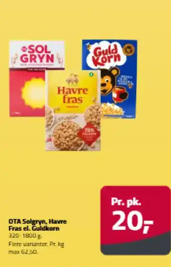 Fleggaard OTA Solgryn, Havre Fras el. Guldkorn tilbud