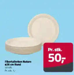 Fleggaard Fibertallerken nature rund tilbud