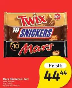 Fakta Tyskland Mars, Snickers el. Twix tilbud