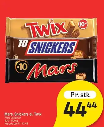 Fakta Tyskland Mars, Snickers el. Twix tilbud