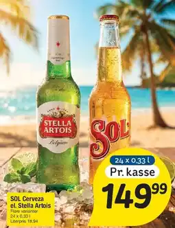 Fakta Tyskland SOL Cerveza el. Stella Artois tilbud