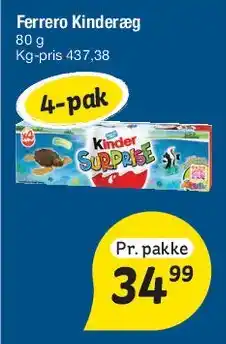 Fakta Tyskland Ferrero Kinderæg / Kinder 4-pak tilbud