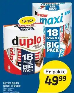 Fakta Tyskland Ferrero Kinder Riegel / Duplo (Big Pack) tilbud