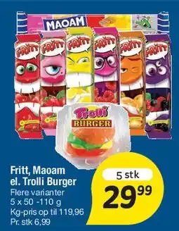 Fakta Tyskland Frukt / Maoam / Trolli Burger tilbud