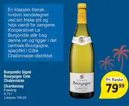 Fakta Tyskland Burgondie Signé Bourgogne Côte Chalonnaise Chardonnay tilbud