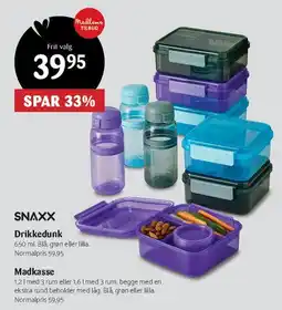 Kop & Kande SNAXX drikkedunk og madkasse tilbud