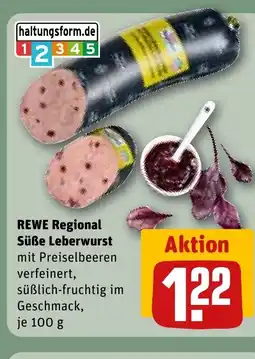 REWE DE REWE Regional Süße Leberwurst mit Preiselbeeren tilbud