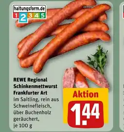 REWE DE REWE Regional Schinkenmettwurst Frankfurter Art tilbud