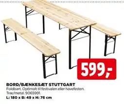jem & fix BORD/BÆNKESÆT STUTTGART tilbud
