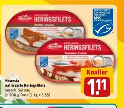 REWE DE Hawesta extra zarte Heringsfilets tilbud