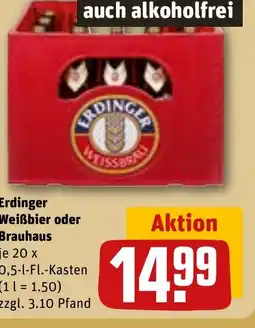 REWE DE Erdinger Weißbier oder Brauhaus tilbud