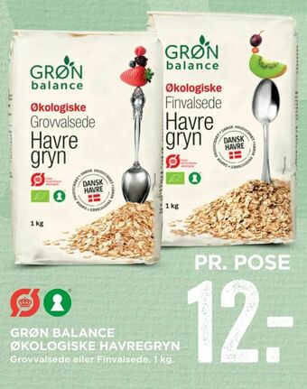 MENY Grøn balance økologiske havregryn tilbud