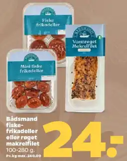 Netto Bådsmand fiskefrikadeller / røget makrelfilet tilbud