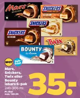 Netto Mars, Snickers, Twix eller Bounty isbar 3-pak tilbud