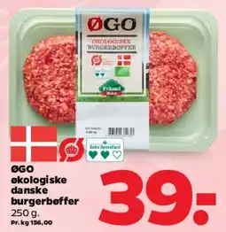 Netto ØGO økologiske danske burgerbøffer tilbud