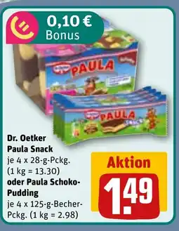 REWE DE Dr. Oetker Paula Snack oder Paula Schoko- Pudding tilbud