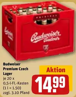 REWE DE Budweiser Premium Czech Lager tilbud