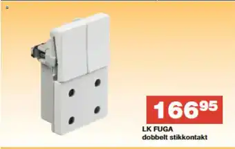 Bauhaus LK FUGA dobbelt stikkontakt tilbud