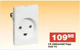 Bauhaus LK stikkontakt Fuga hvid 1½ tilbud