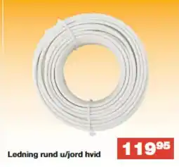 Bauhaus Ledning rund u/jord hvid tilbud