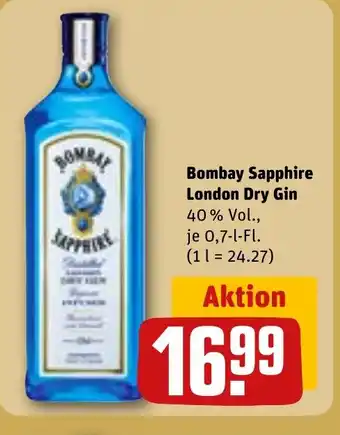 REWE DE Bombay Sapphire London Dry Gin tilbud