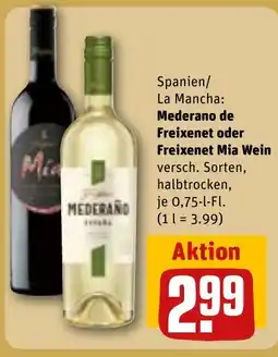 REWE DE Spanien/ La Mancha: Mederano de Freixenet oder Freixenet Mia Wein tilbud