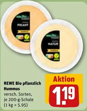 REWE DE REWE Bio pflanzlich Hummus tilbud