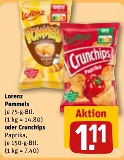 REWE DE Lorenz Pommels oder Crunchips tilbud
