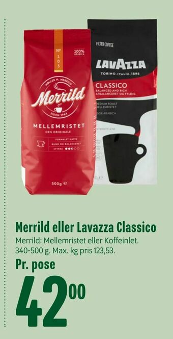 Min Købmand Merrild eller Lavazza Classico tilbud