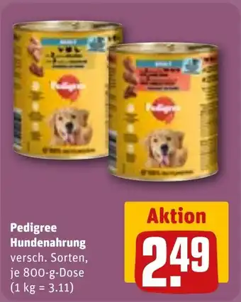 REWE DE Pedigree Hundenahrung tilbud