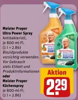 REWE DE Meister Proper Ultra Power Spray oder Meister Proper Küchenspray tilbud