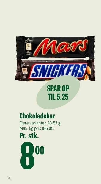 Min Købmand Chokoladebar tilbud
