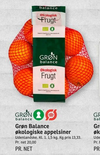 SPAR Grøn Balance økologiske appelsiner tilbud
