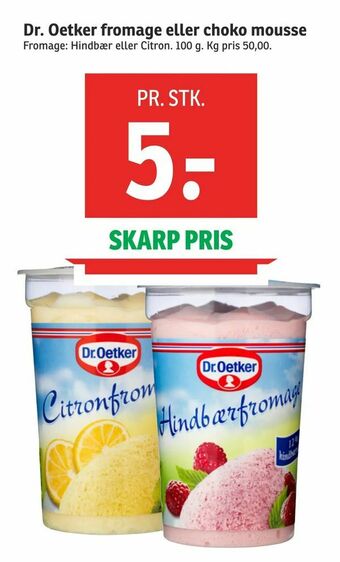 SPAR Dr. Oetker fromage eller choko mousse tilbud
