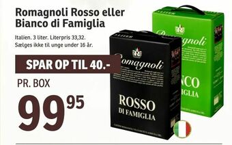 SPAR Romagnoli Rosso eller Bianco di Famiglia tilbud