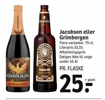 SPAR Jacobsen eller Grimbergen tilbud