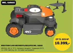 XL-BYG Worx Vision cloud 4wd robotpleneklipper inkl. garage tilbud