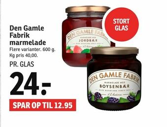 SPAR Den Gamle Fabrik marmelade tilbud